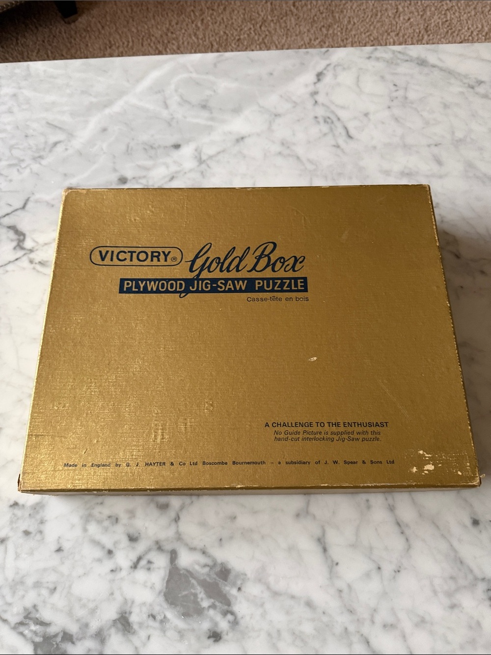 Vintage Victoria “Gold Box” plywood Jig Saw Puzzle 1000 pieces. the Hay-Wain